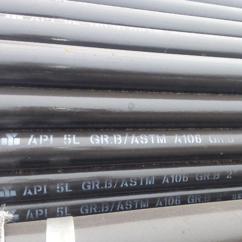 Tubos de petróleo laminados a quente, de ferro arredondado Api 5l Gr B preto pintado 6m de comprimento